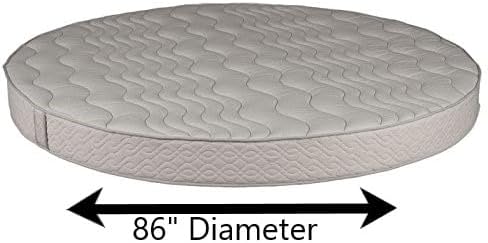 Dream Solutions USA Round Mattress (86" Diameter) with Quilted Cover 8" Height - High Density Polyurethane Premium Foam - Longlasting (7-10 Yrs) Made in The USA - Round Bed Mattress