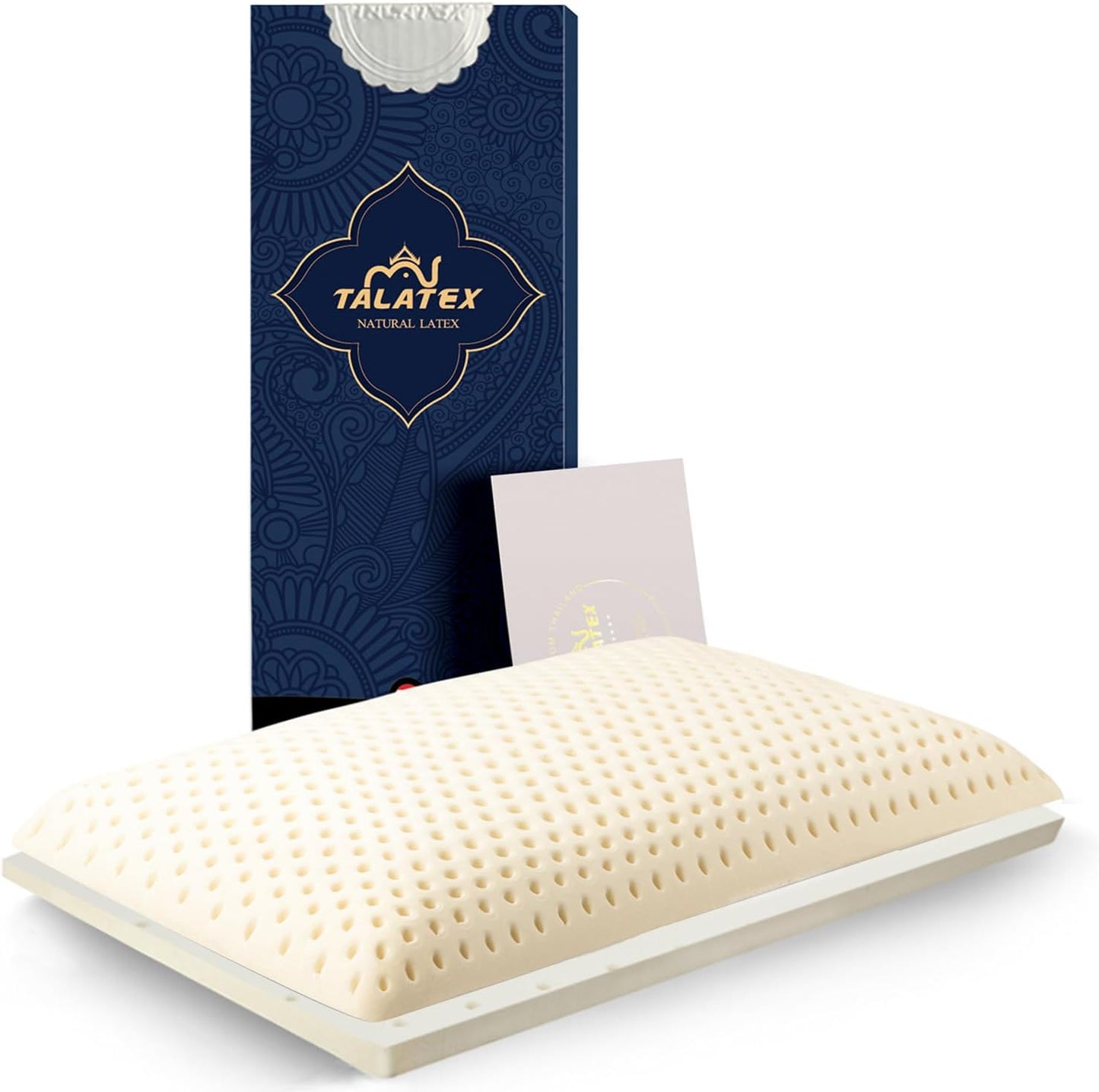 Talatex Talalay Ultra Slim 100% Natural Premium Latex Pillow, Ultra Thin Flat Pillow for Stomach and Back Sleepers Helps Cervical Neck Alignment and Deeper Sleep, No Memory Foam Chemicals(2.7" H)
