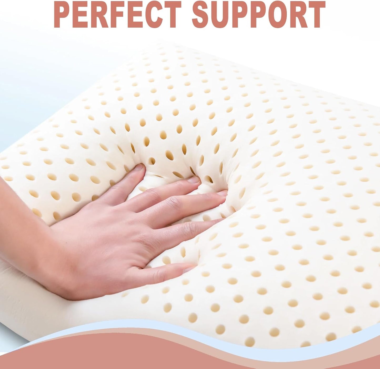 Artka Talalay 100% Natural Latex Pillow, Soft Bed Pillow for Sleeping with Removable Cotton Pillowcase, Premium Standard Size Sleeping Pillow Helps Relieve Pressure, No Memory Foam Chemicals