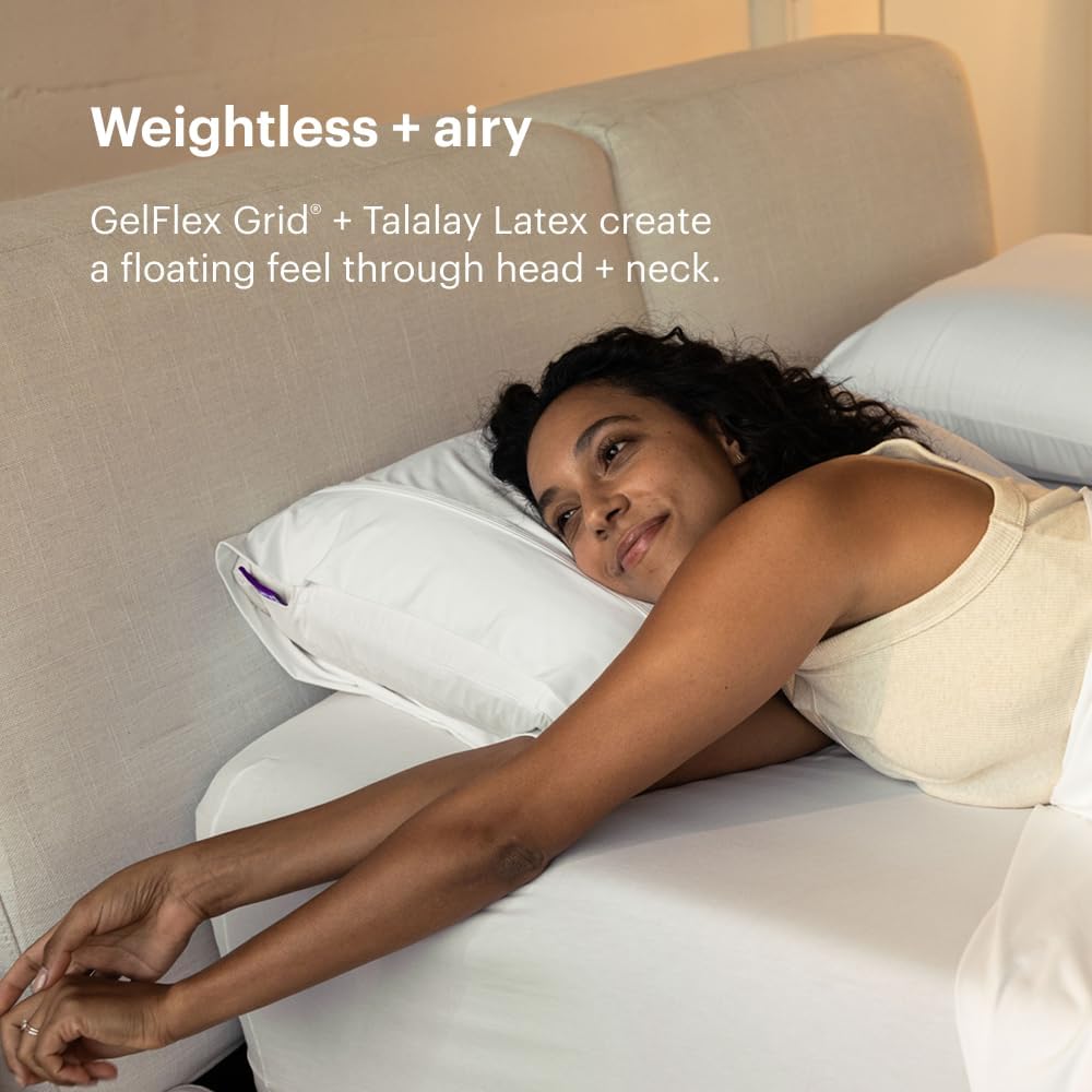 Purple Harmony Pillow - King Medium, Greatest Pillow Ever Invented, 360º Hex Grid & Talalay Latex Core - No Pressure Support, Stays Cool, Luxurious Comfort