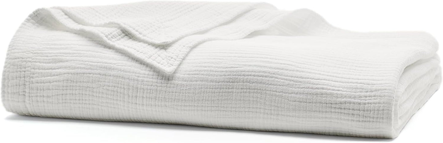BOLL & BRANCH Dream Bed Blanket - Full/Queen, Mist - Luxury 100% Organic Cotton - Soft, Lightweight and Breathable - Cloud-Like Touch