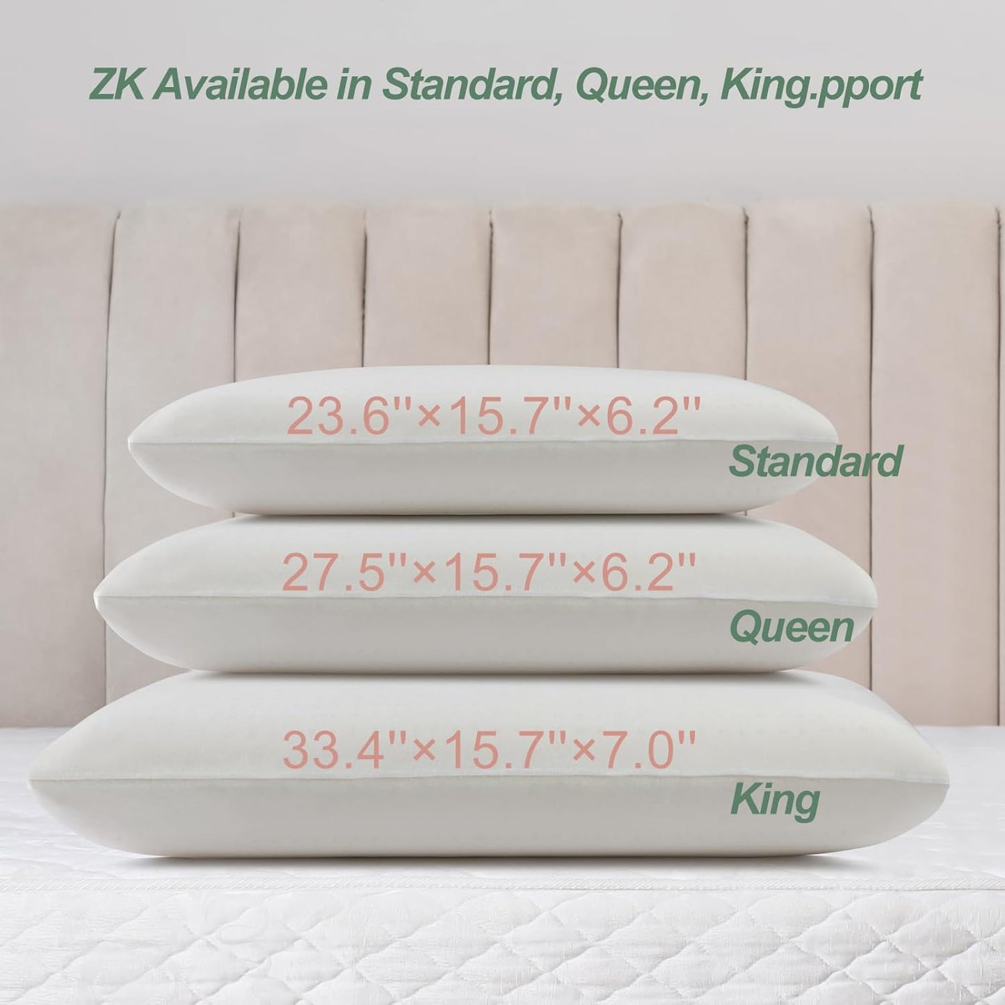 Latex Pillow, 100% Natural Talalay Latex Pillow with Removable Breathable Cotton Cover, Luxurious Standard Size Soft Bed Pillow for Side Back and Stomach Sleepers, Help Release Neck Pressure