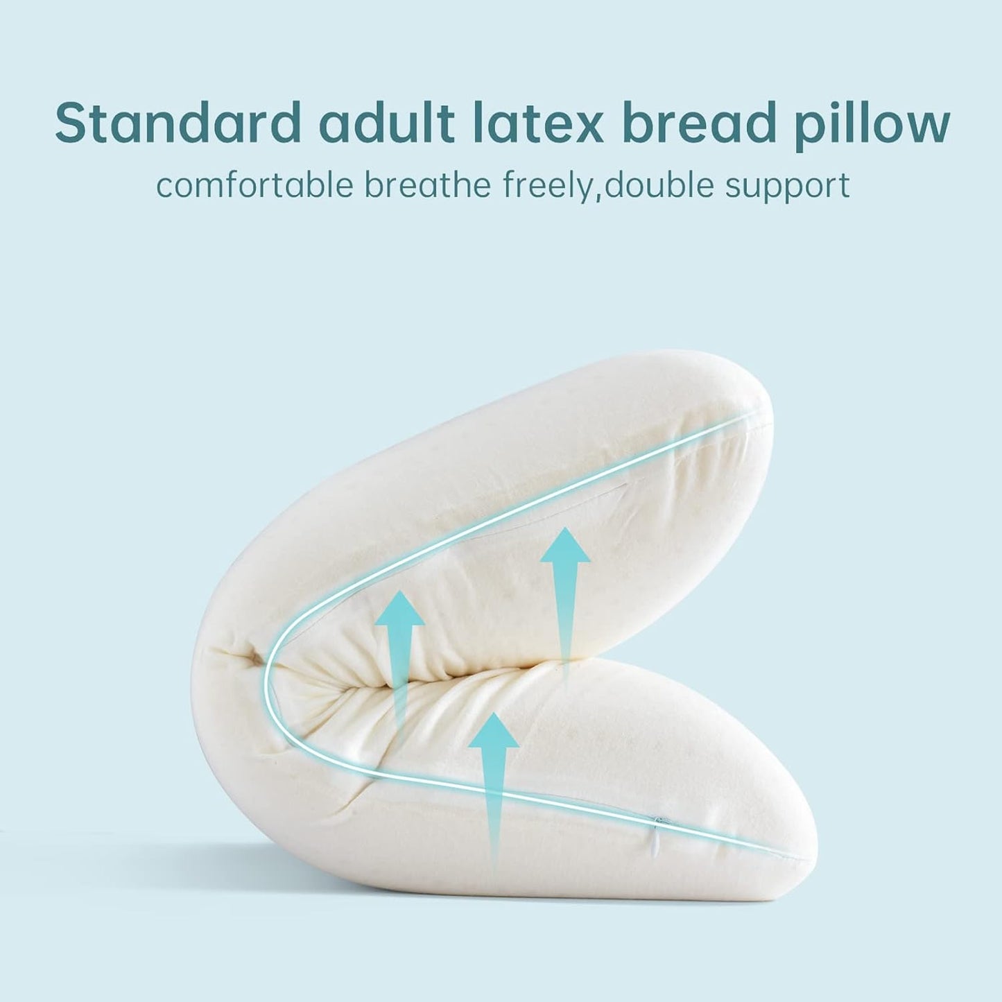 Talalay Latex Pillow, Soft Natural Latex Foam Pillow for Sleeping, Bed Pillow for Back, Side and Stomach Sleeperswith Removable Cotton Cover, Helps Relieve Shoulder and Neck Pain (Queen (Soft))