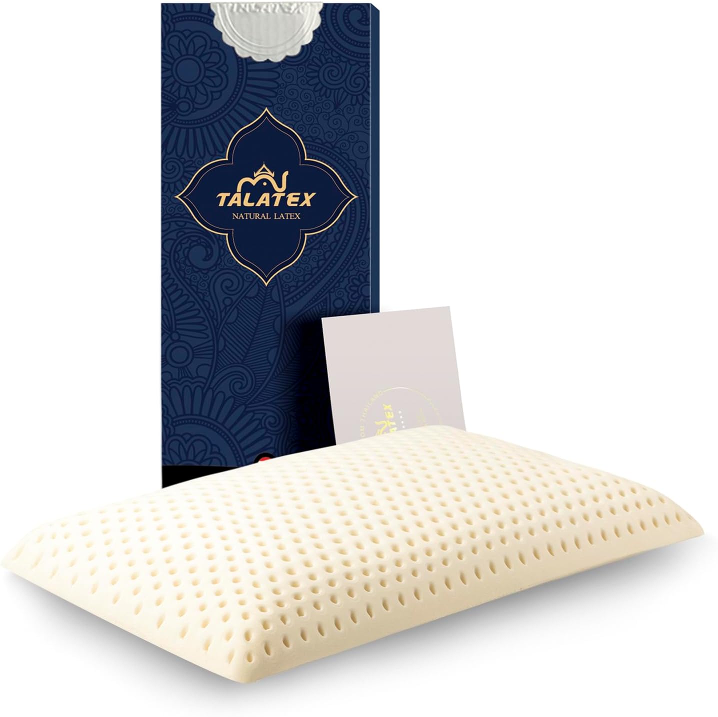 Talatex Talalay Ultra Slim 100% Natural Premium Latex Pillow, Ultra Thin Flat Pillow for Stomach and Back Sleepers Helps Cervical Neck Alignment and Deeper Sleep, No Memory Foam Chemicals(2.7" H)