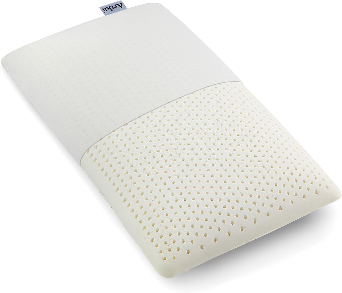 Artka Talalay 100% Natural Latex Pillow, Soft Bed Pillow for Sleeping with Removable Cotton Pillowcase, Premium Standard Size Sleeping Pillow Helps Relieve Pressure, No Memory Foam Chemicals