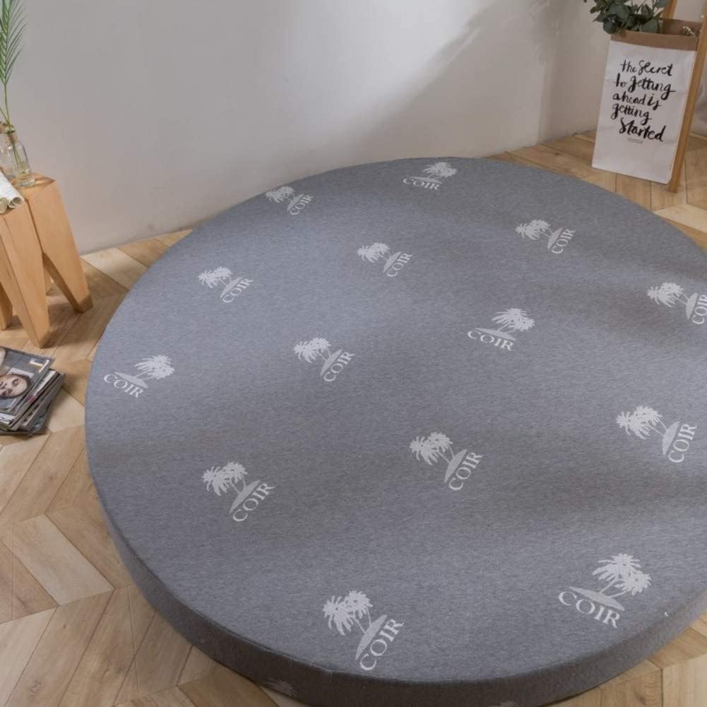Thicken Round Bed Mattress, Firm Feel Floor Tatami Mat Padded Memory Foam, Removable & Washable Sleeping Pad Futon Breathable Mattress Pad Floor Bed (Size : 200cm, Thickness : 10cm)