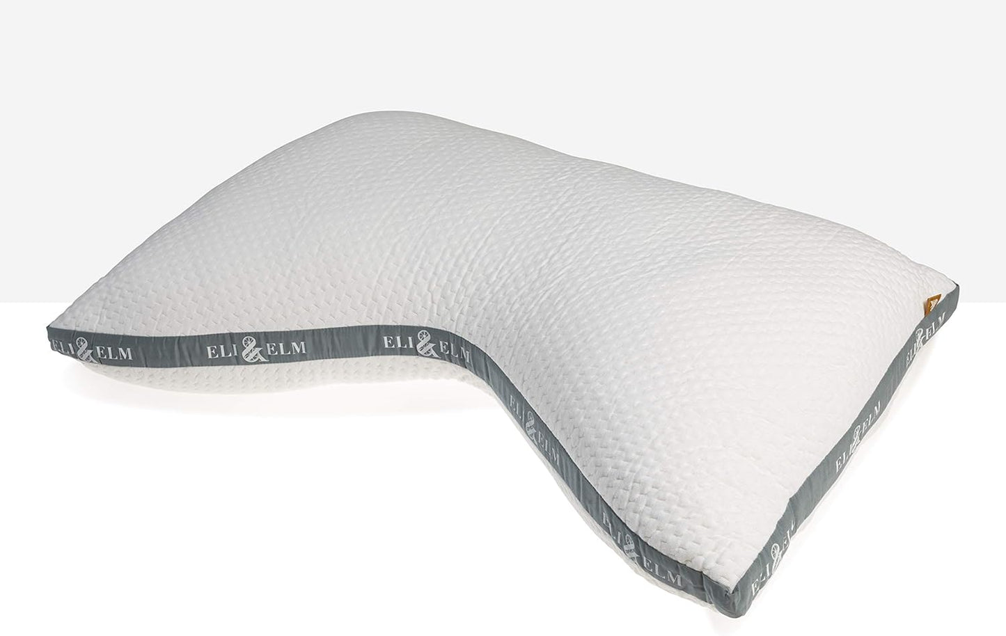 Eli & Elm | Best Ergonomic Side Sleeper Pillow for Neck Pain. Supportive Cooling Latex Fill with Luxury Breathable Cover. U-Shape Contoured Design. Queen Size Bed Pillow. (Pillow & Pillow Case)