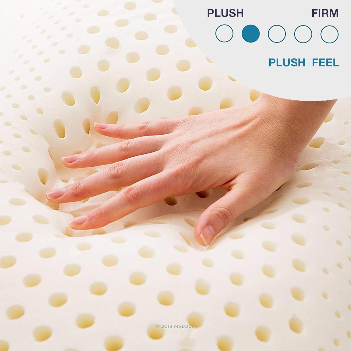 Latex Pillow, 100% Natural Talalay Latex Pillow with Removable Breathable Cotton Cover, Luxurious Standard Soft Bed Pillow for Side Back and Stomach Sleepers, Help Release Neck Pressure
