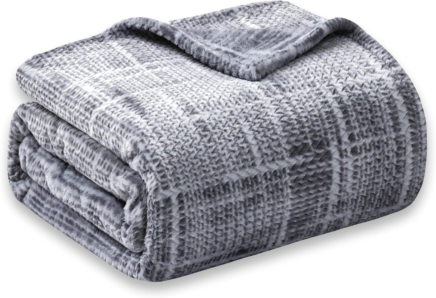 COOVA Fleece Throw Blanket for Couch, Super Soft and Cozy 3D Jacquard Warm Blankets, Lightweight and Fuzzy Throw for Bed, Sofa, Chair, Giftable (Navy Blue, 50"x60")