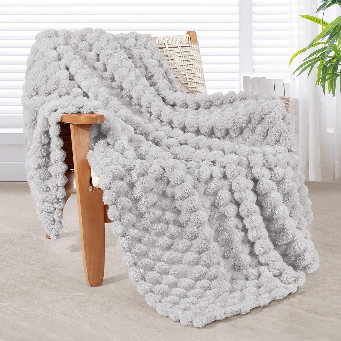 Whale Flotilla Throw Blanket for Couch with Jacquard Pattern, Fuzzy Soft Cozy Exquisite Blankets for All Season, Warm and Fluffy, 50x60 Inch, Camel