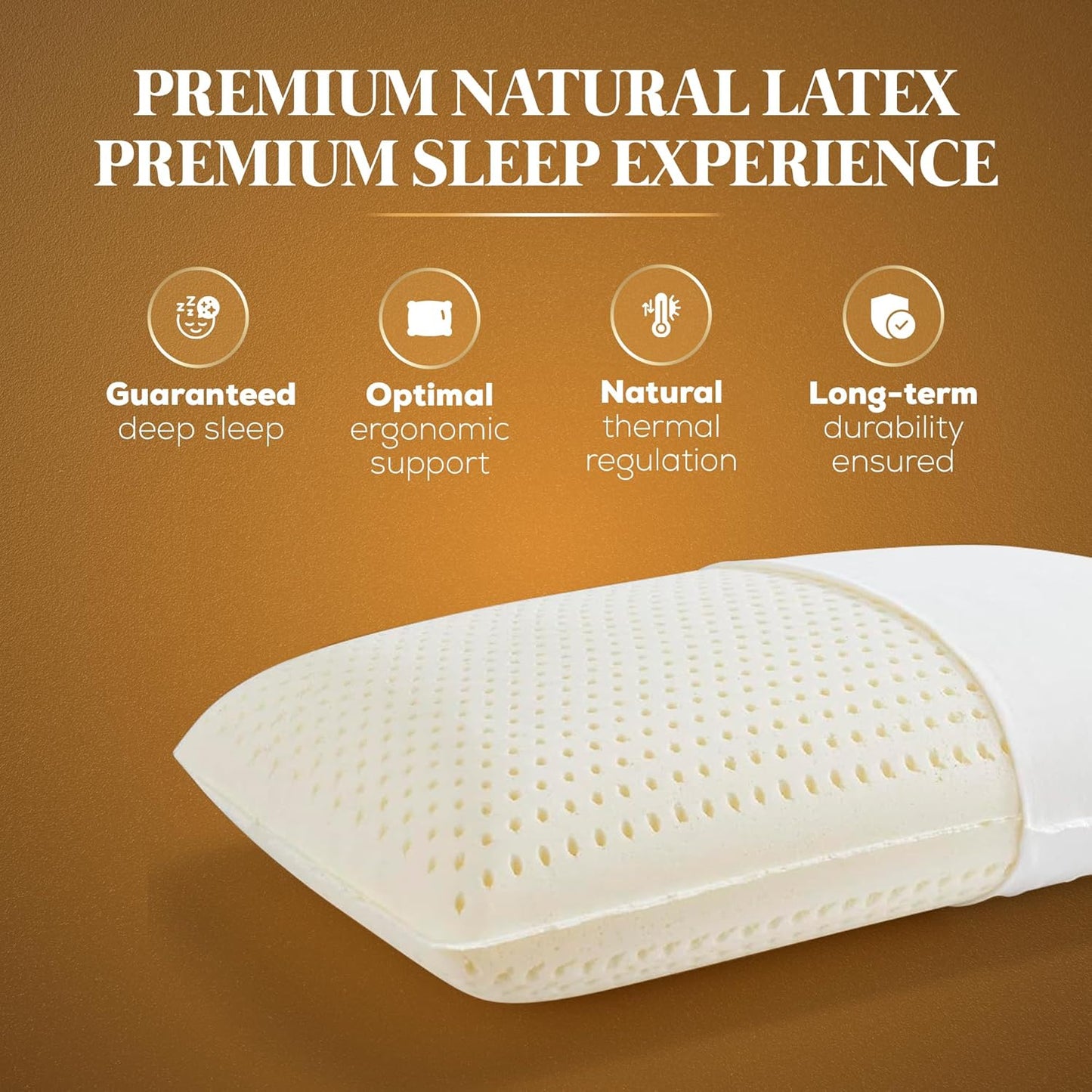 ORION Talalay Latex King Pillows 2 Pack - 100% Talalay Latex with L-Shaped Easy-Open Cover - King Size Pillow for Sleeping and no Vacuum Packing - 33.46 x 15.75 x 5.91 in - Pillows King Size Set of 2