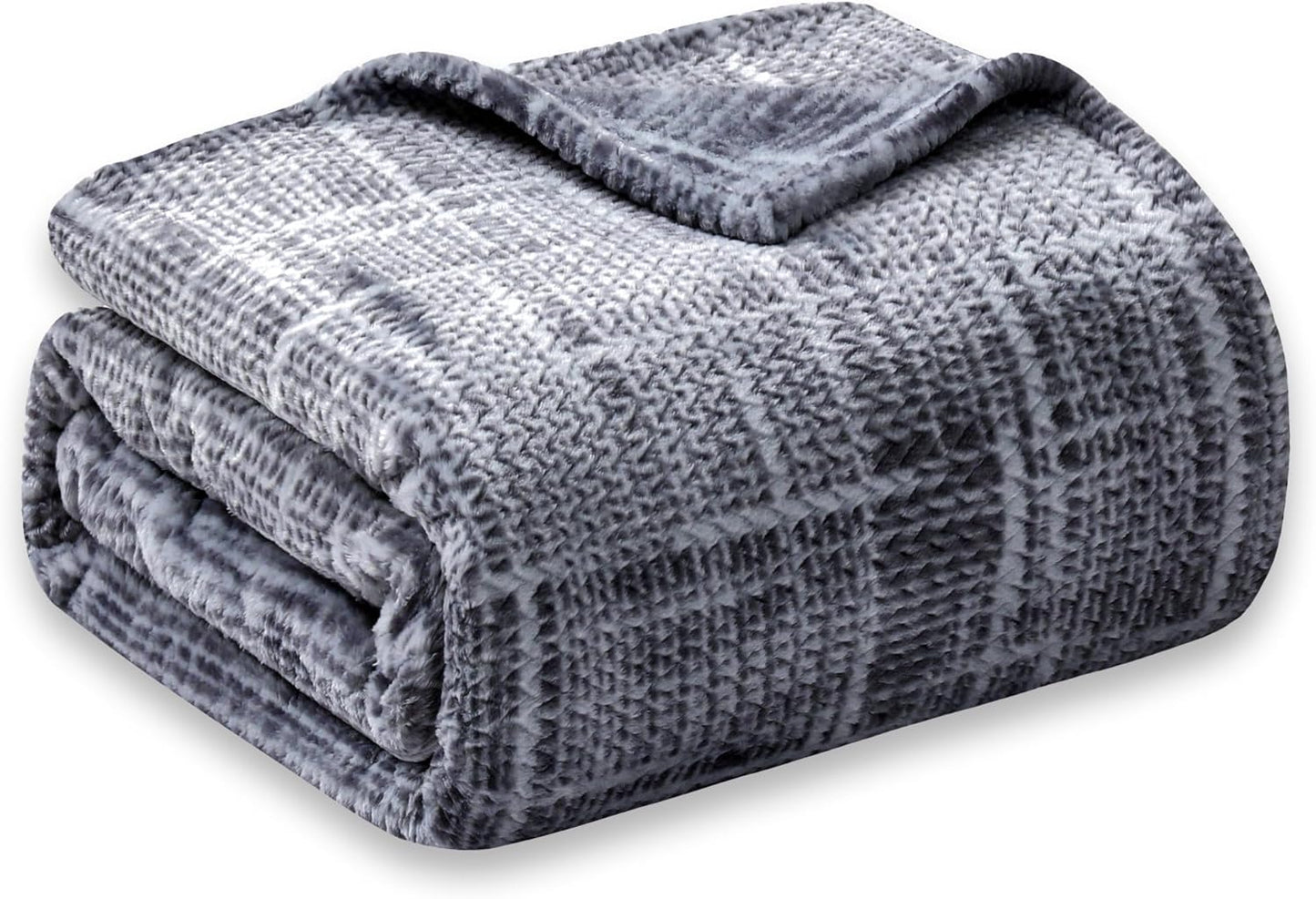 COOVA Fleece Throw Blanket for Couch, Super Soft and Cozy 3D Jacquard Warm Blankets, Lightweight and Fuzzy Throw for Bed, Sofa, Chair, Giftable (Navy Blue, 50"x60")