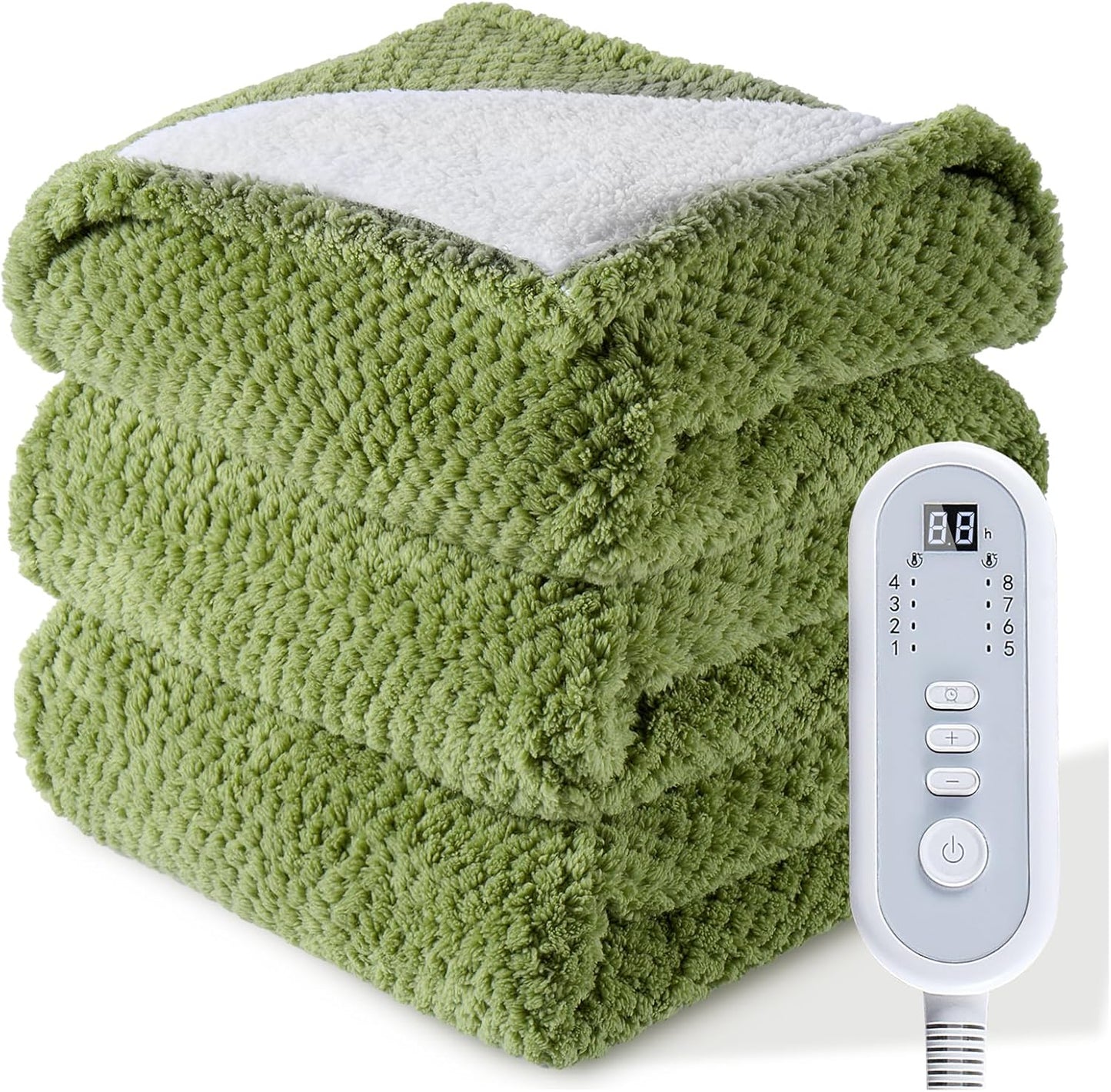 Heated Blanket Electric Throw, 50" x 60" 3D Pineapple Jacquard Blanket Soft Fluffy, Fast Heating Throw 8 Heating Levels & 8 Hours Auto Off with ETL & FCC Certification, Pink