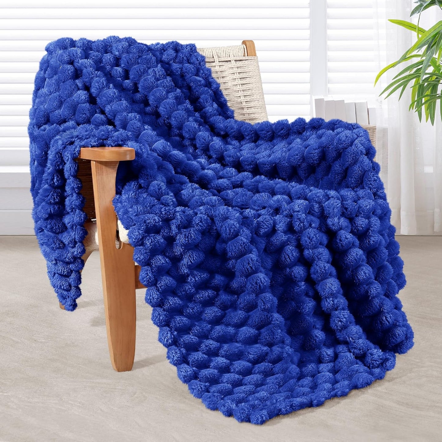 Whale Flotilla Throw Blanket for Couch with Jacquard Pattern, Fuzzy Soft Cozy Exquisite Blankets for All Season, Warm and Fluffy, 50x60 Inch, Camel