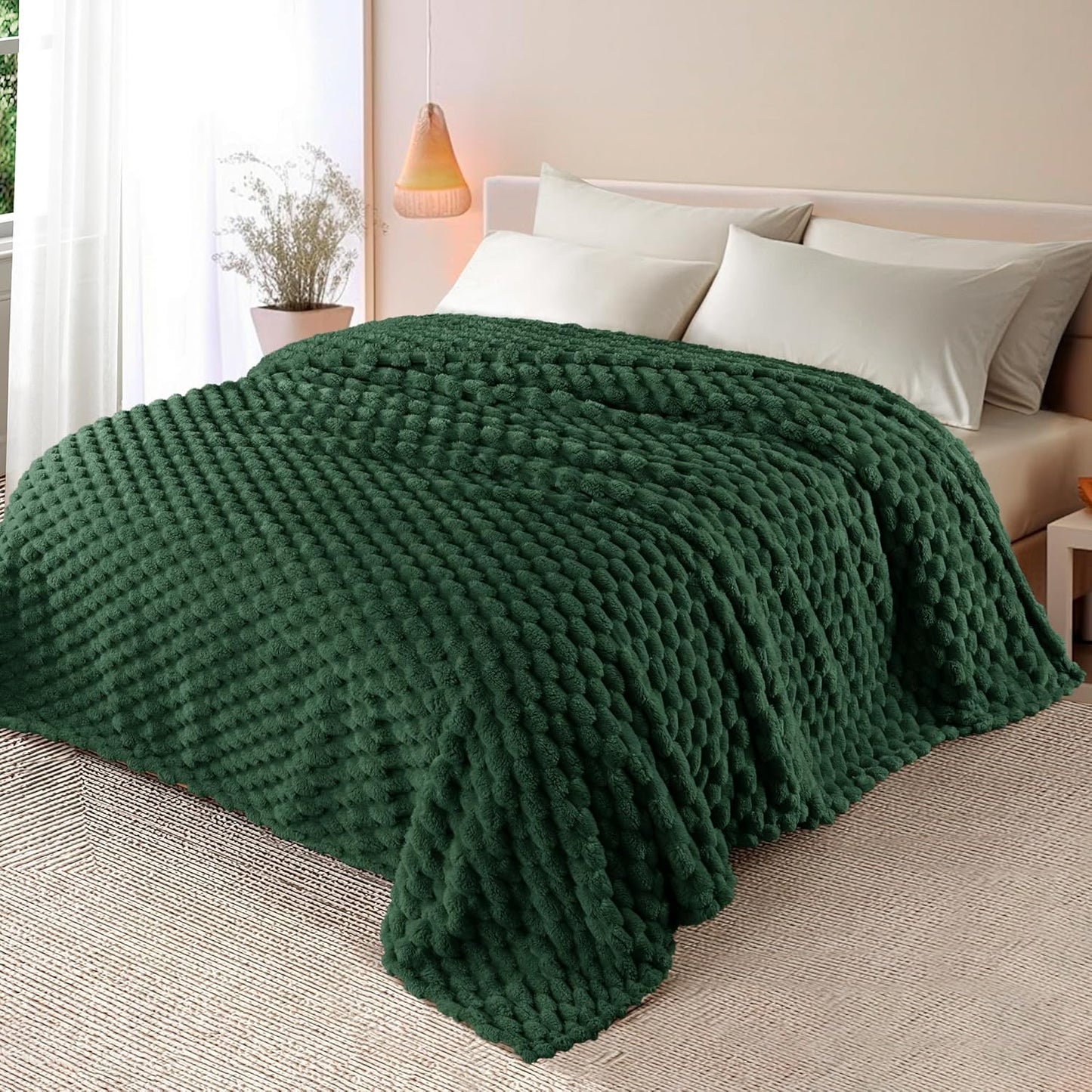 Whale Flotilla Throw Blanket for Couch with Jacquard Pattern, Fuzzy Soft Cozy Exquisite Blankets for All Season, Warm and Fluffy, 50x60 Inch, Camel