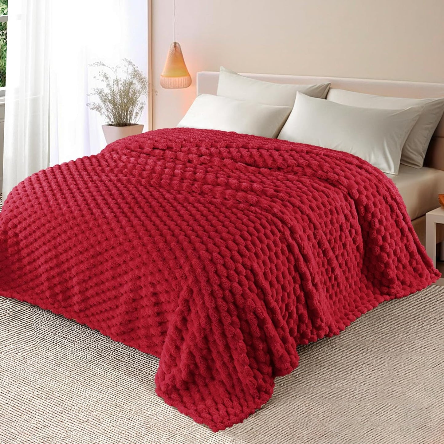 Whale Flotilla Throw Blanket for Couch with Jacquard Pattern, Fuzzy Soft Cozy Exquisite Blankets for All Season, Warm and Fluffy, 50x60 Inch, Camel