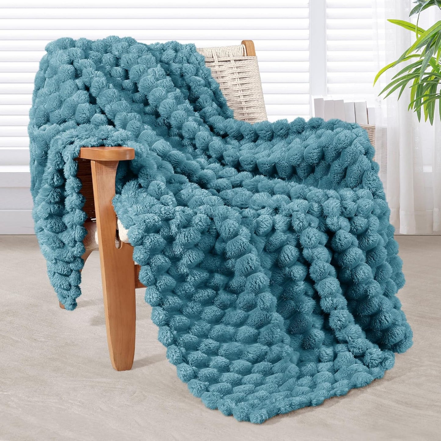 Whale Flotilla Throw Blanket for Couch with Jacquard Pattern, Fuzzy Soft Cozy Exquisite Blankets for All Season, Warm and Fluffy, 50x60 Inch, Camel