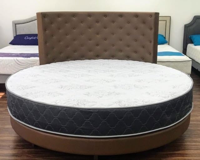 Dream Solutions USA Round Mattress (86" Diameter) with Quilted Cover 8" Height - High Density Polyurethane Premium Foam - Longlasting (7-10 Yrs) Made in The USA - Round Bed Mattress