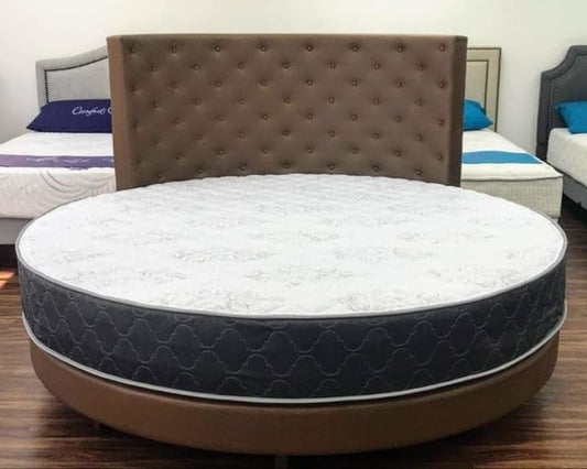 Dream Solutions USA Round Mattress (86" Diameter) with Quilted Cover 8" Height - High Density Polyurethane Premium Foam - Longlasting (7-10 Yrs) Made in The USA - Round Bed Mattress