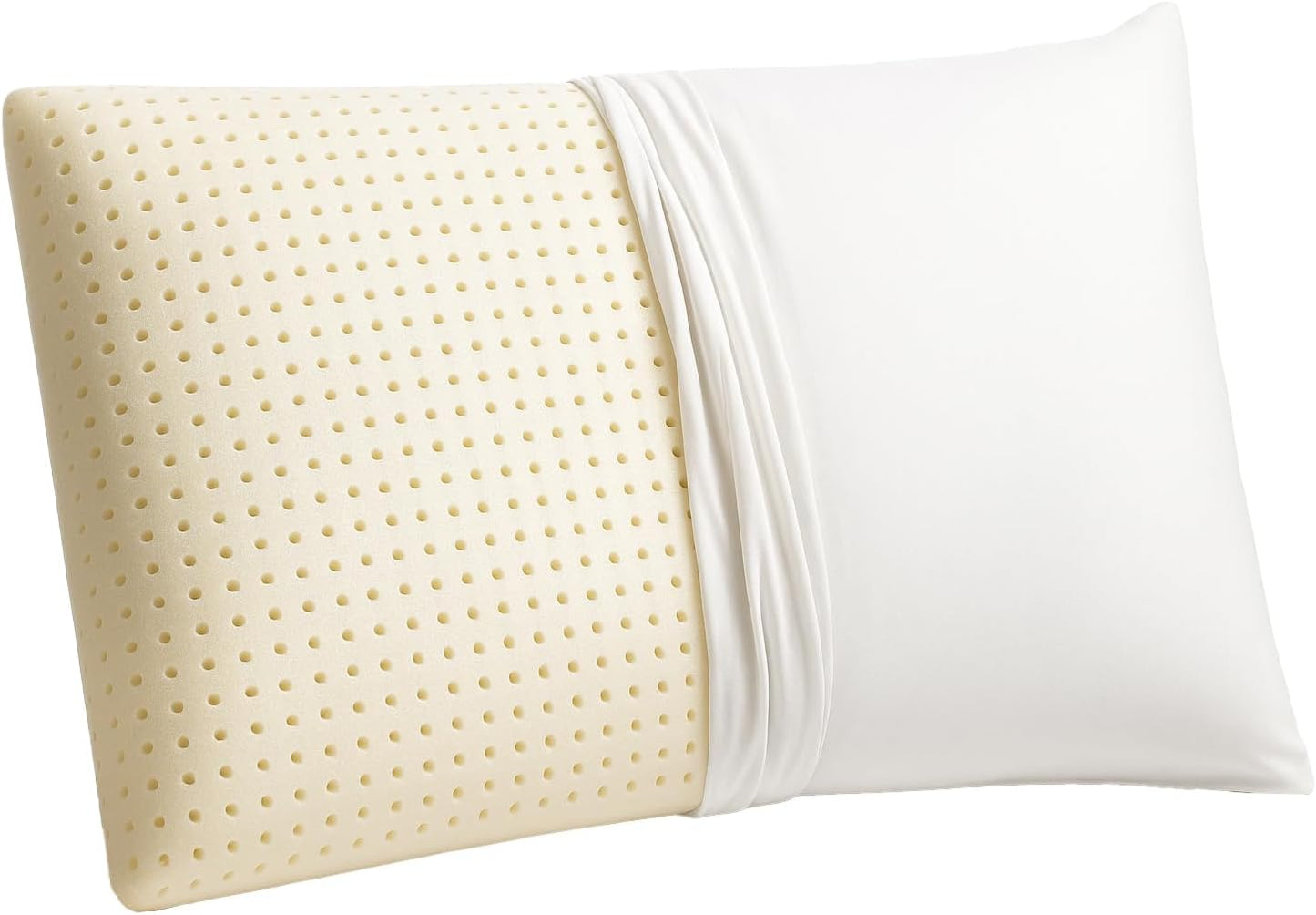 OrganicTextiles Talalay Latex Pillow with Organic Cotton Cover (Standard Size, Soft), GOTS Certified, Bed Pillow for Sleeping, Neck Pain Relief Help, Head Support, for Side Back Stomach Sleeper