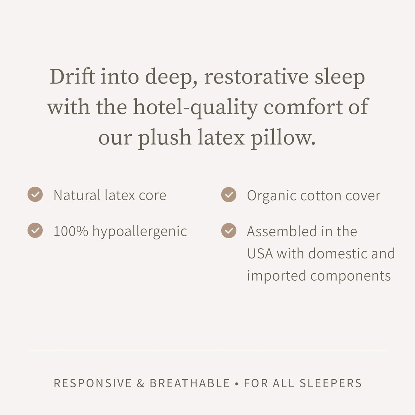 Saatva Latex Pillow - High Loft (6" - 7”) - Hypoallergenic Pillow with Shredded Latex Core - Breathable - Machine Washable Organic Cotton Cover - Queen (28"x18") 1 Pack